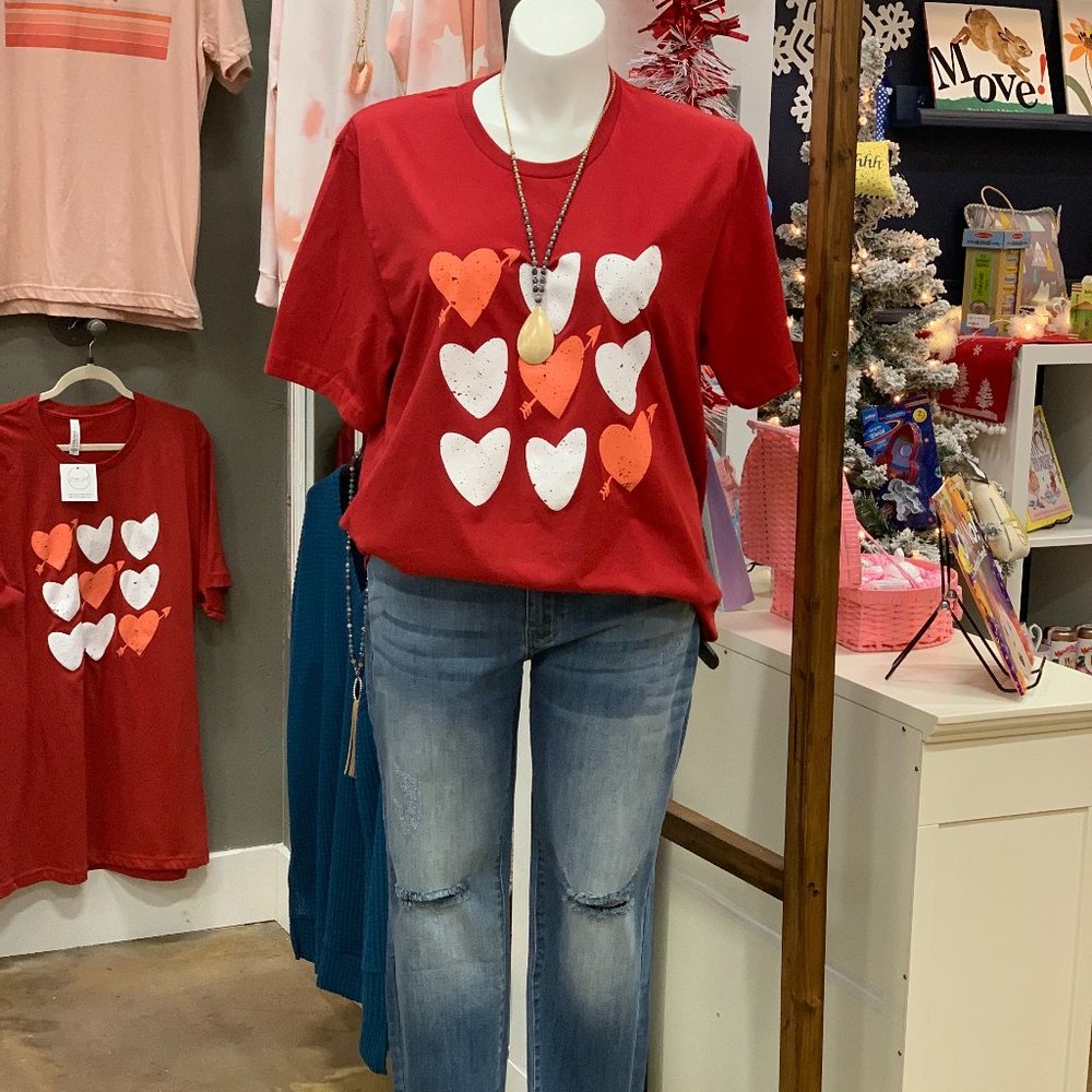 Heart Tic Tac Toe Tee